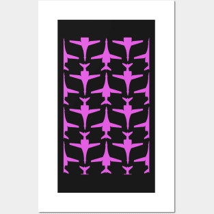 Rockwell B-1 Lancer - Pink & White Pattern Unswept Design Posters and Art